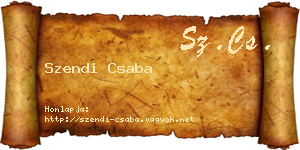 Szendi Csaba névjegykártya