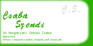 csaba szendi business card